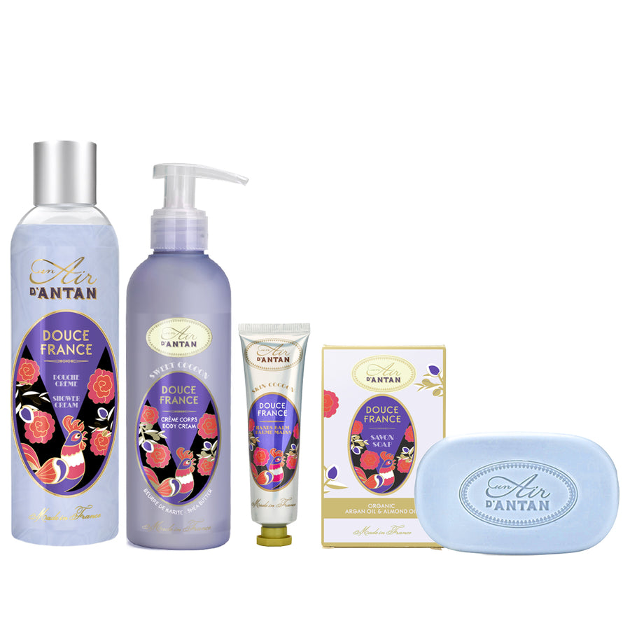 Un Air d'Antan Spa Gifts for Women, Gift Basket for Women, Spa Gift Set, Gift Set for Women, Hand Cream for Women, Gifts for Mom - 4 Products (Almond Fig)