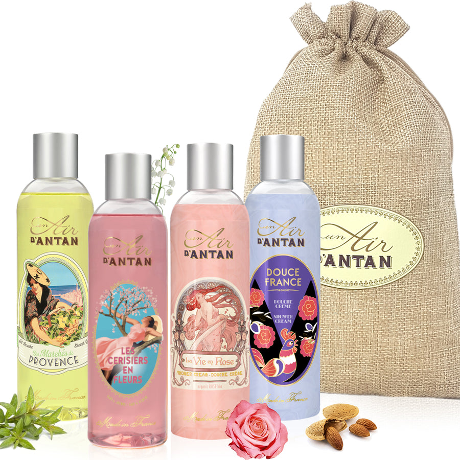Discovery set - 4 shower gels in a jute bag